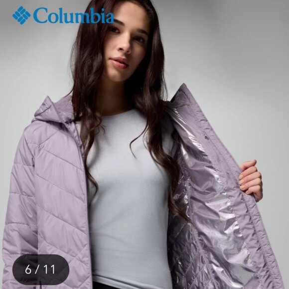 NWOT Columbia Heavenly Long Hooded Jacket in Purple - Picture 16 of 16